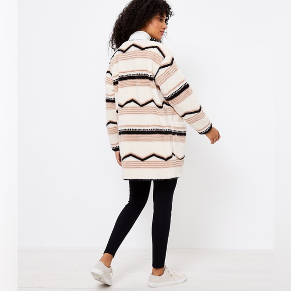 LOFT Lou & Grey Ski Lodge Cozy Up Coat Sherpa Fleece Oversized Women’s Large - Picture 3 of 12